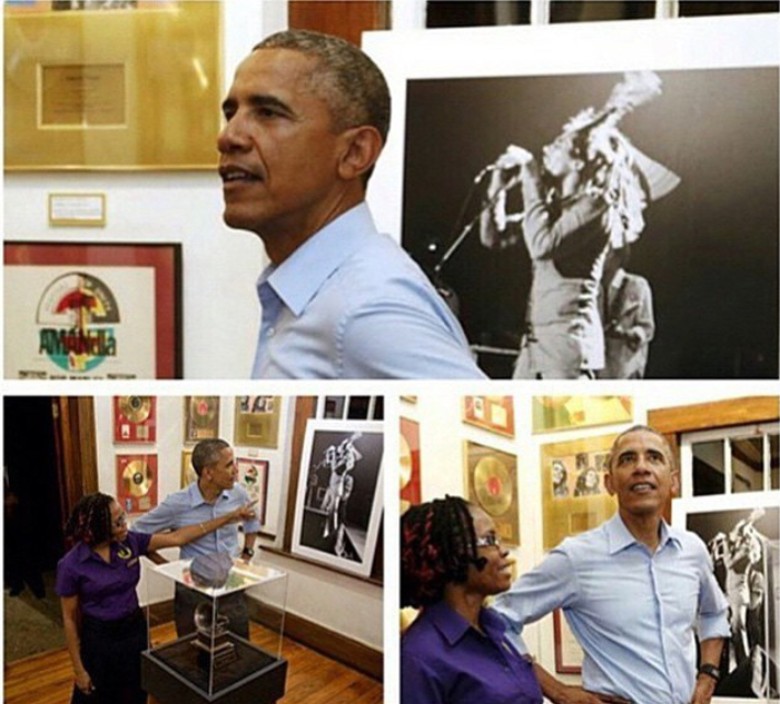 President of the United States of America, Barack Obama makes unannounced visit to the Bob Marley Museum last night